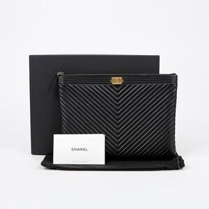 Chevron Boy New Medium Clutch